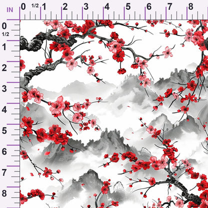 Japanese Cherry Blossoms 3 Minky Fabric