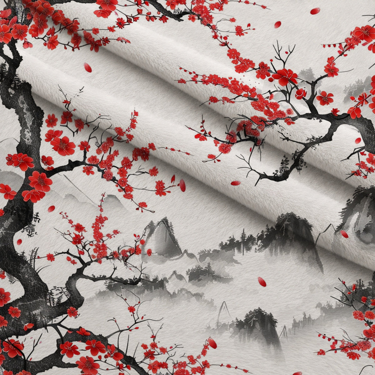 Japanese Cherry Blossoms 4 Minky Fabric