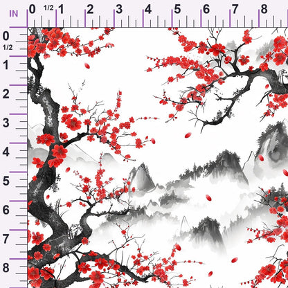 Japanese Cherry Blossoms 4 Minky Fabric