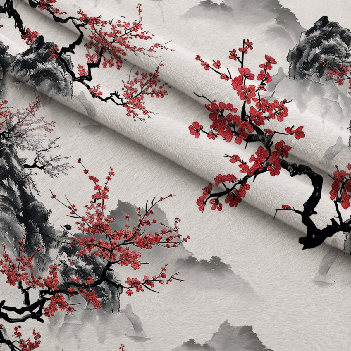 Japanese Cherry Blossoms 6 Minky Fabric