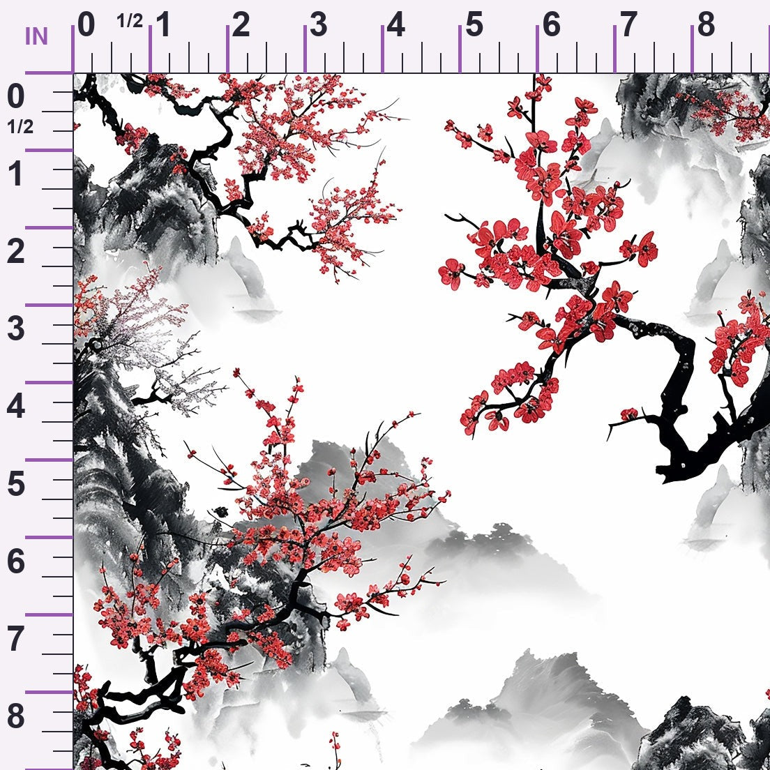 Japanese Cherry Blossoms 6 Minky Fabric