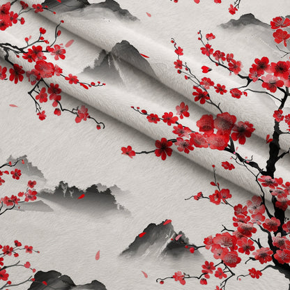 Japanese Cherry Blossoms 7 Minky Fabric
