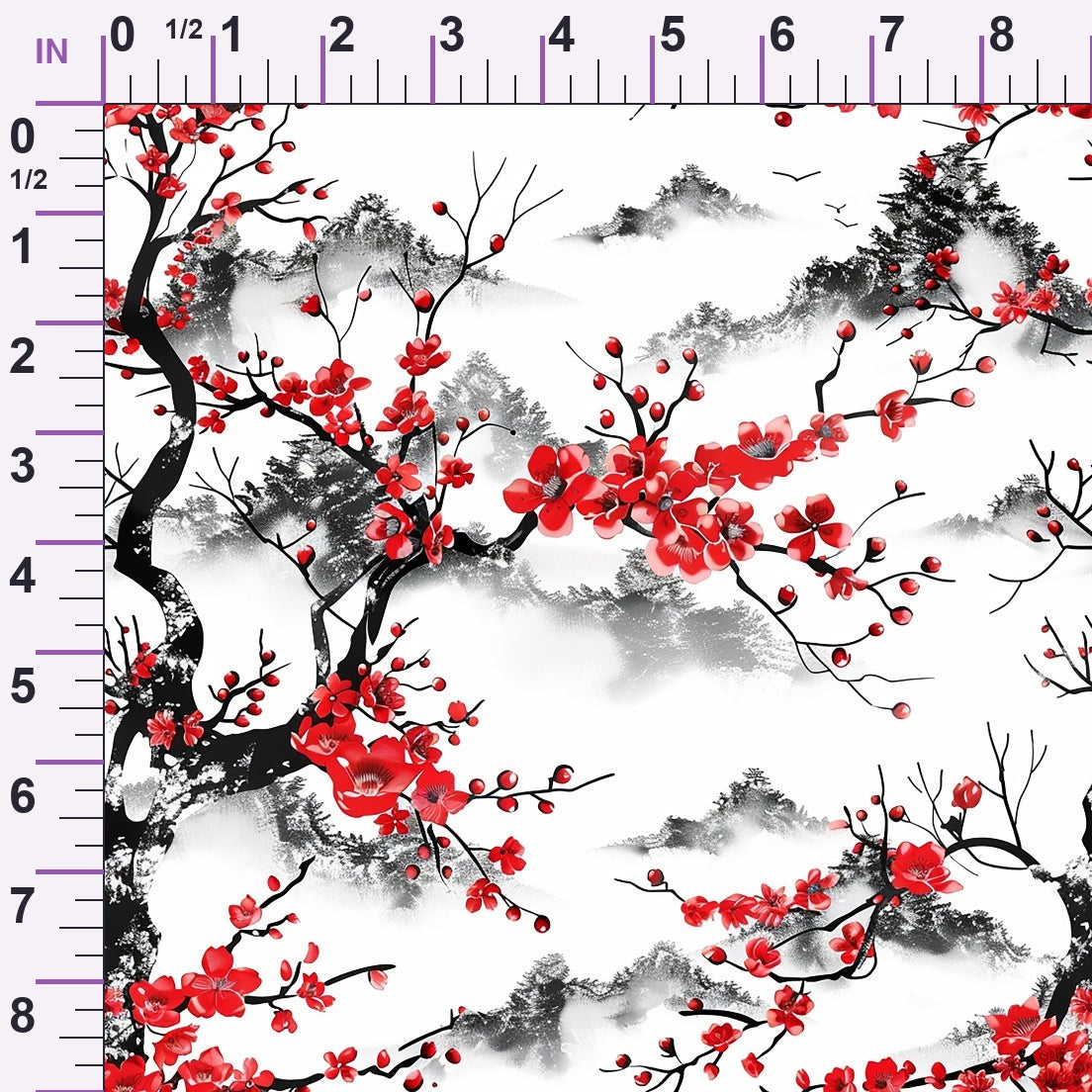 Japanese Cherry Blossoms 8 Minky Fabric