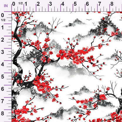 Japanese Cherry Blossoms 8 Minky Fabric