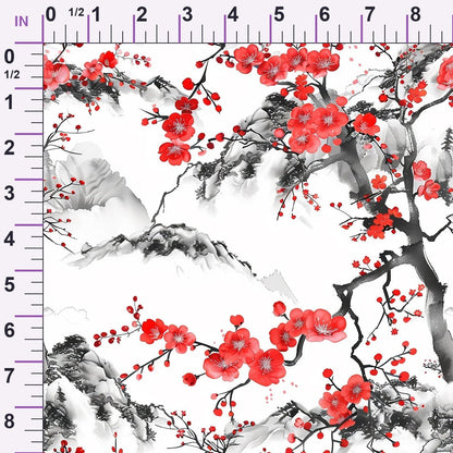 Japanese Cherry Blossoms 9 Minky Fabric