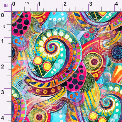 Jeweled Batik Paisley Pattern 10 Minky Fabric