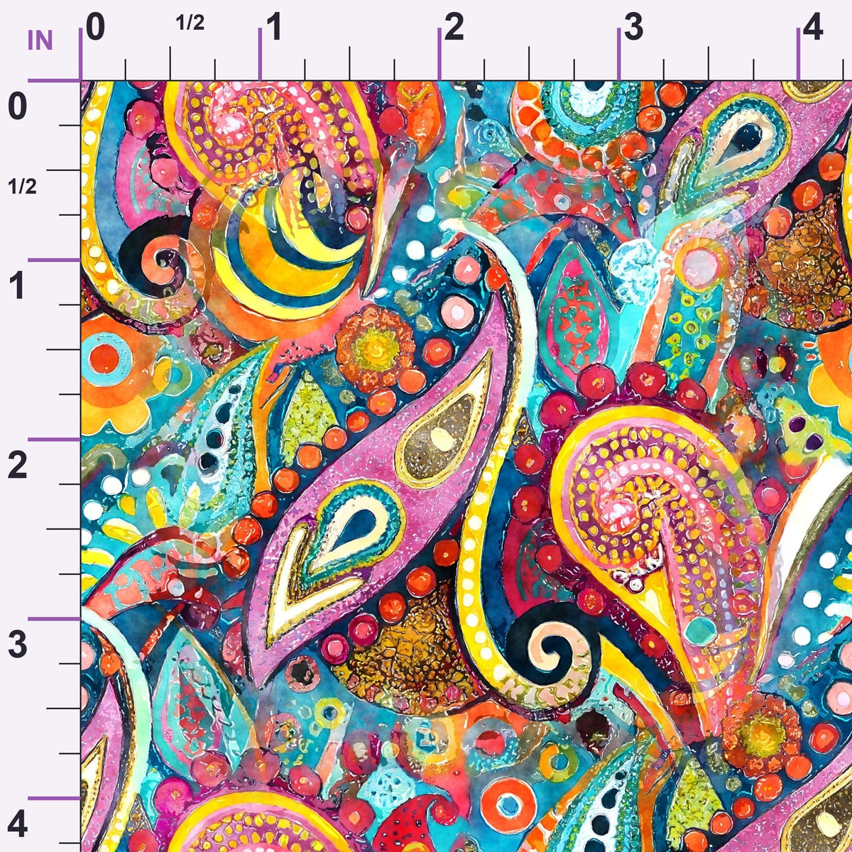 Jeweled Batik Paisley Pattern 11 Minky Fabric