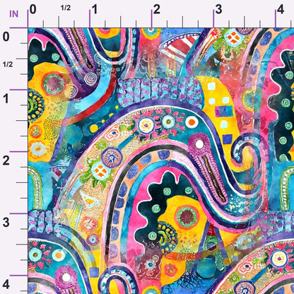 Jeweled Batik Paisley Pattern 5 Minky Fabric