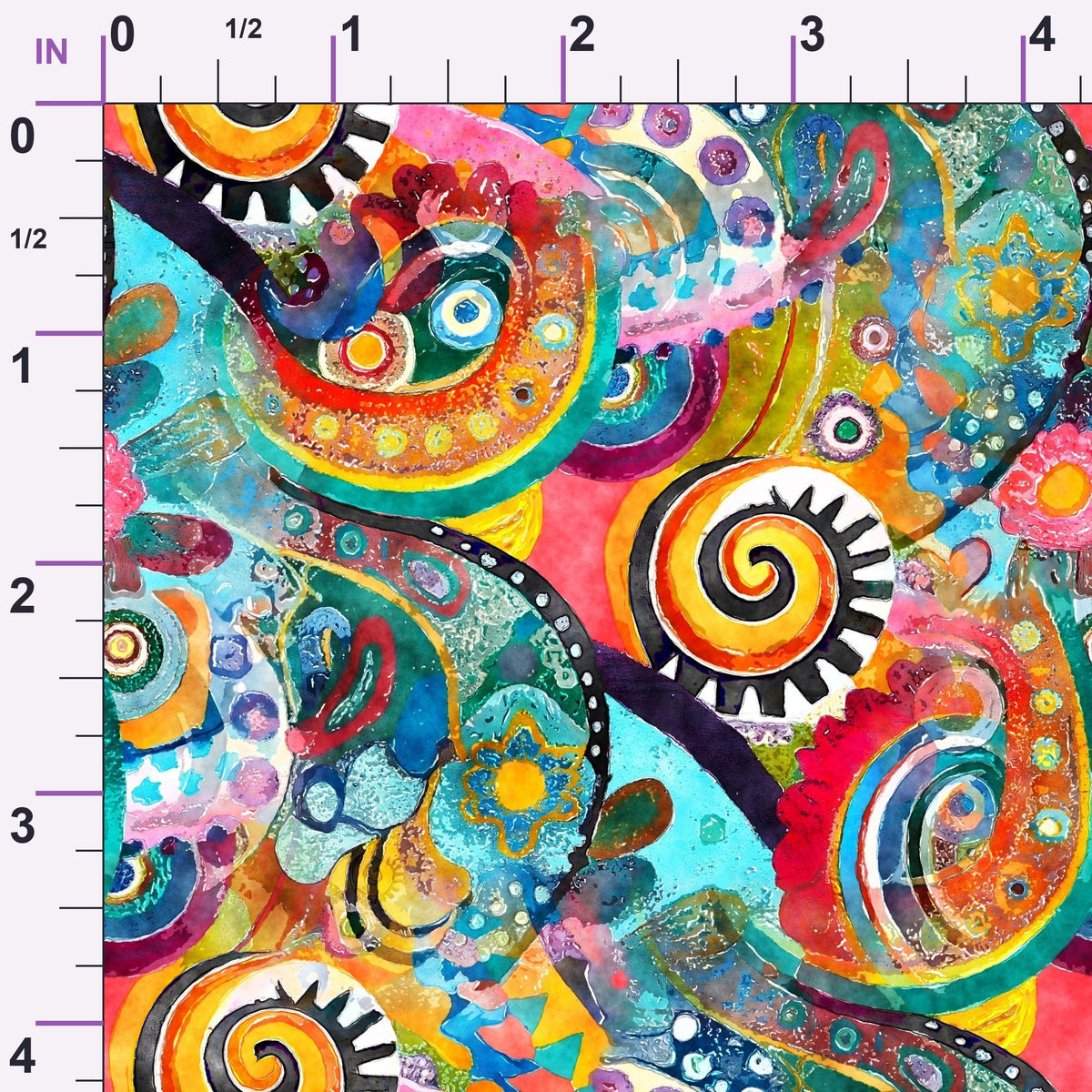 Jeweled Batik Paisley Pattern 7 Minky Fabric