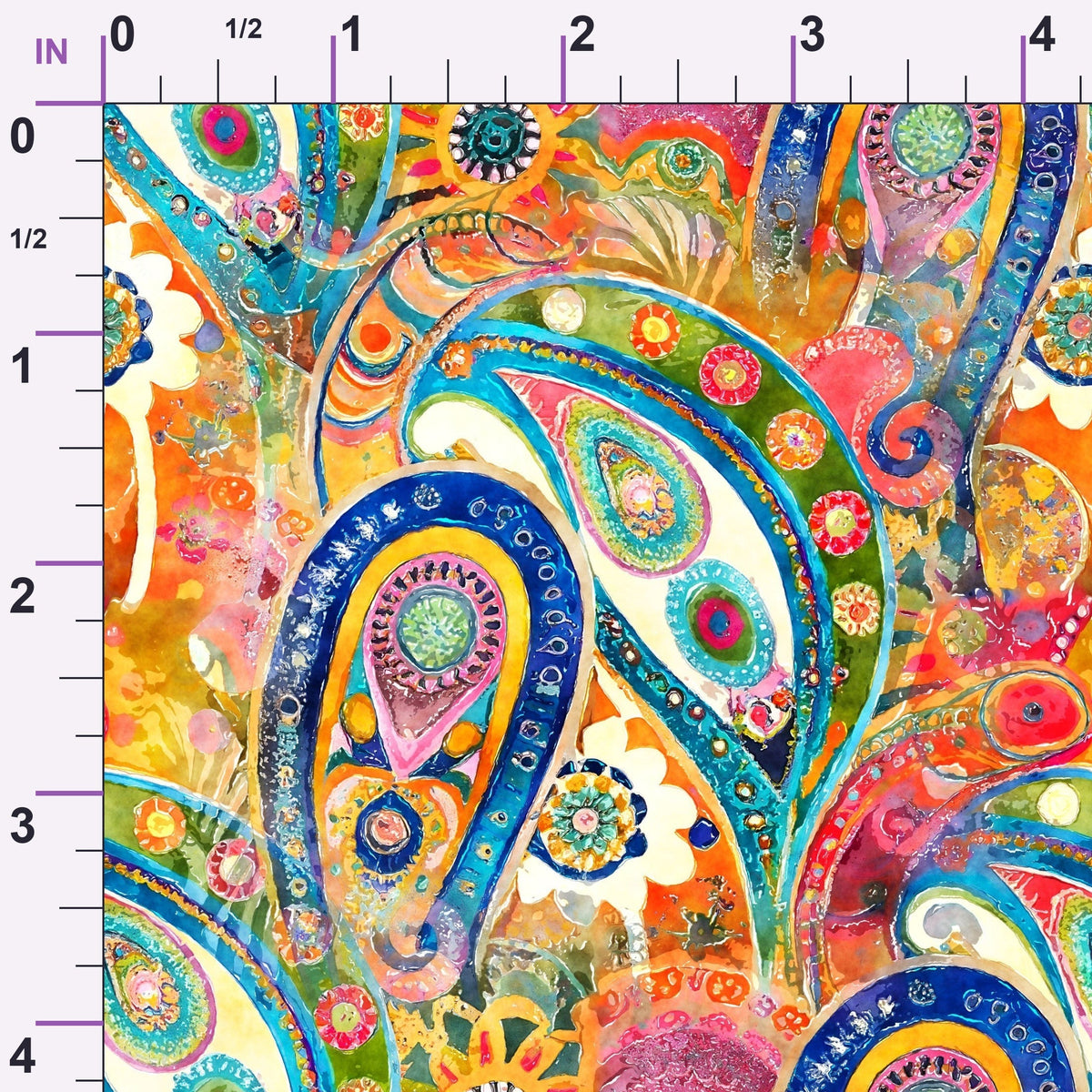 Jeweled Batik Paisley Pattern 9 Minky Fabric