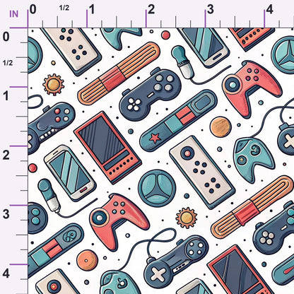 Joystick Doodles Pattern 10 Minky Fabric