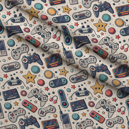 Joystick Doodles Pattern 5 Minky Fabric