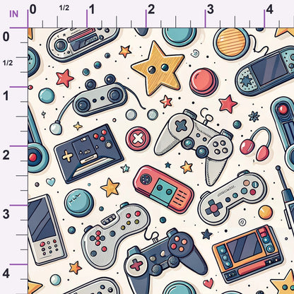 Joystick Doodles Pattern 5 Minky Fabric