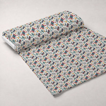 Joystick Doodles Pattern 6 Minky Fabric