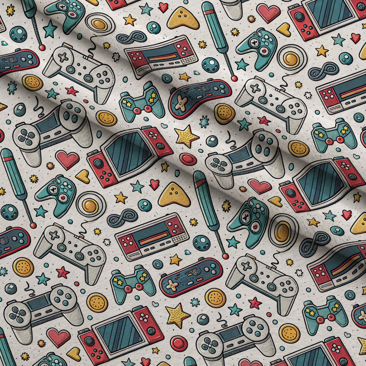 Joystick Doodles Pattern 6 Minky Fabric