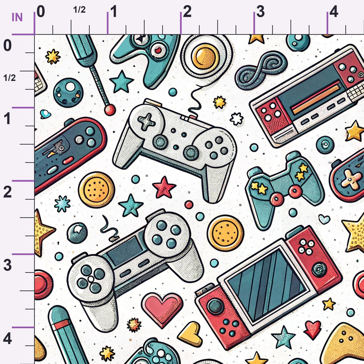 Joystick Doodles Pattern 6 Minky Fabric