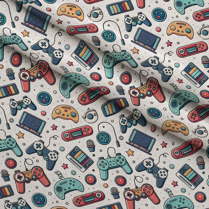 Joystick Doodles Pattern 7 Minky Fabric
