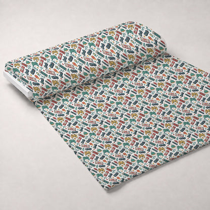 Joystick Doodles Pattern 8 Minky Fabric