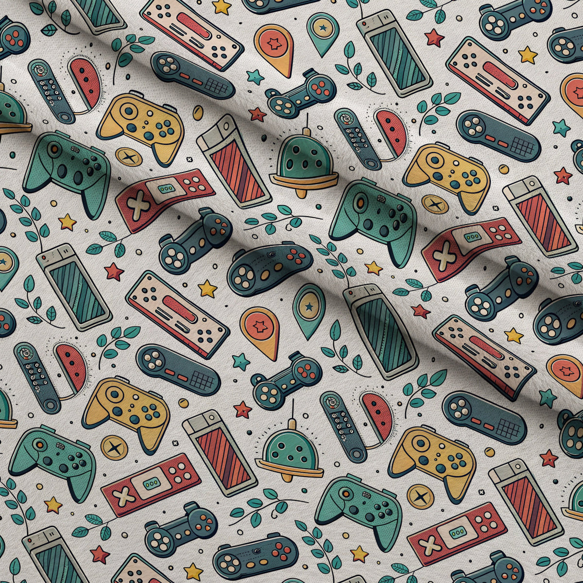 Joystick Doodles Pattern 8 Minky Fabric