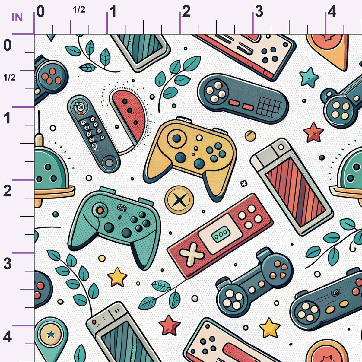 Joystick Doodles Pattern 8 Minky Fabric