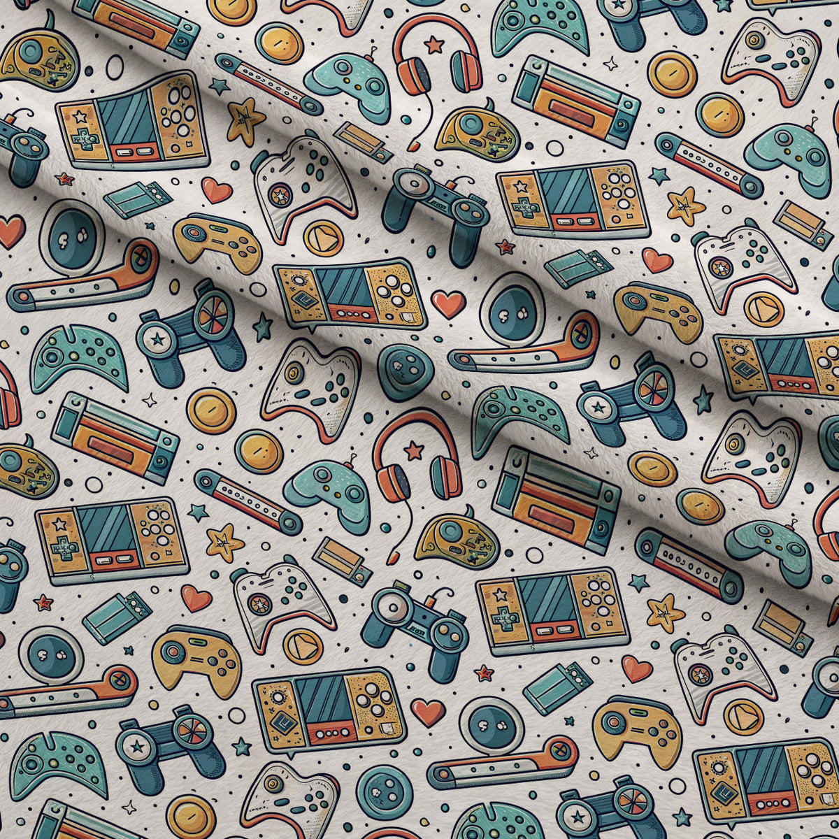 Joystick Doodles Pattern 9 Minky Fabric