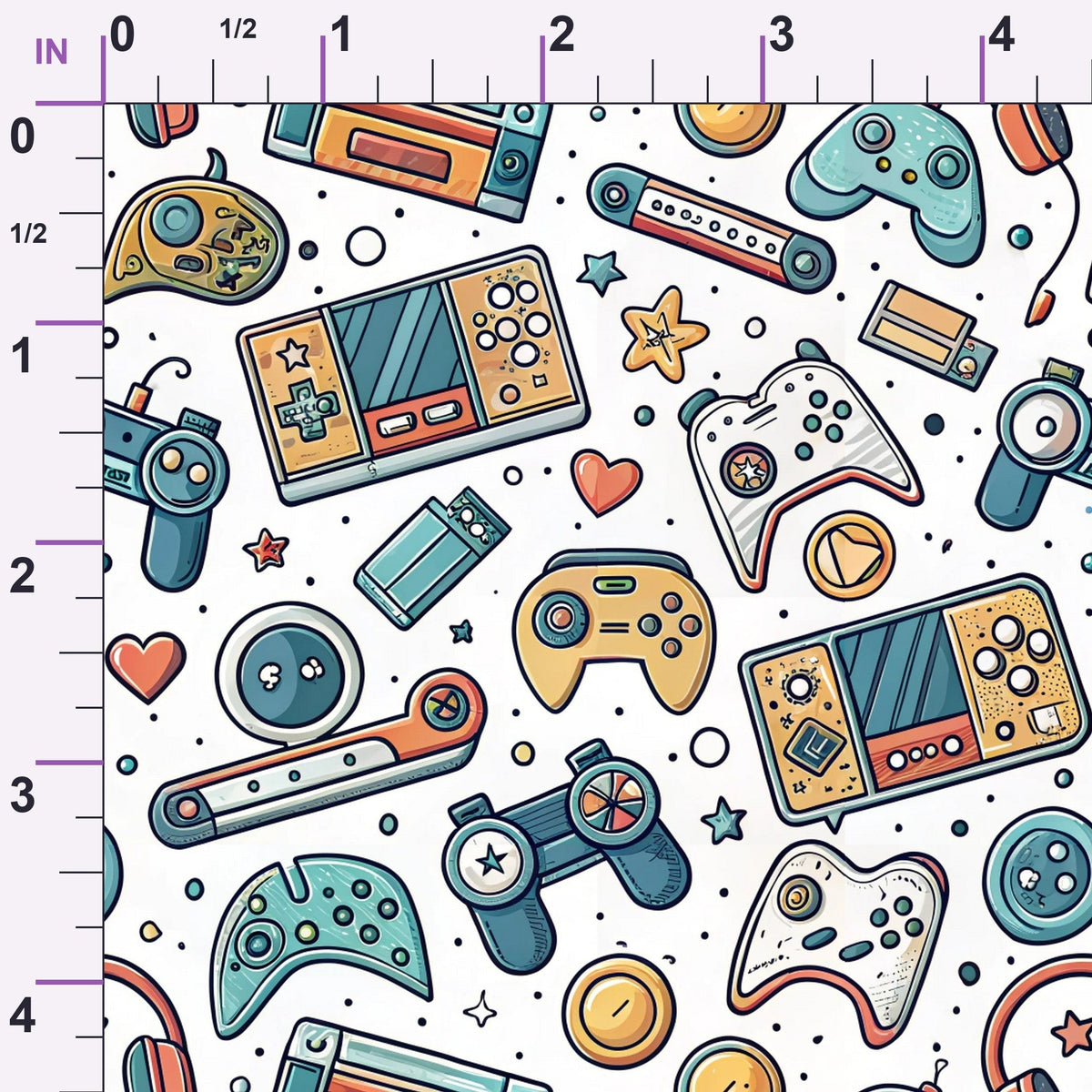 Joystick Doodles Pattern 9 Minky Fabric
