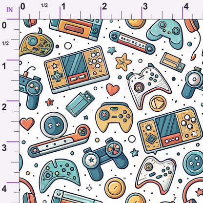 Joystick Doodles Pattern 9 Minky Fabric