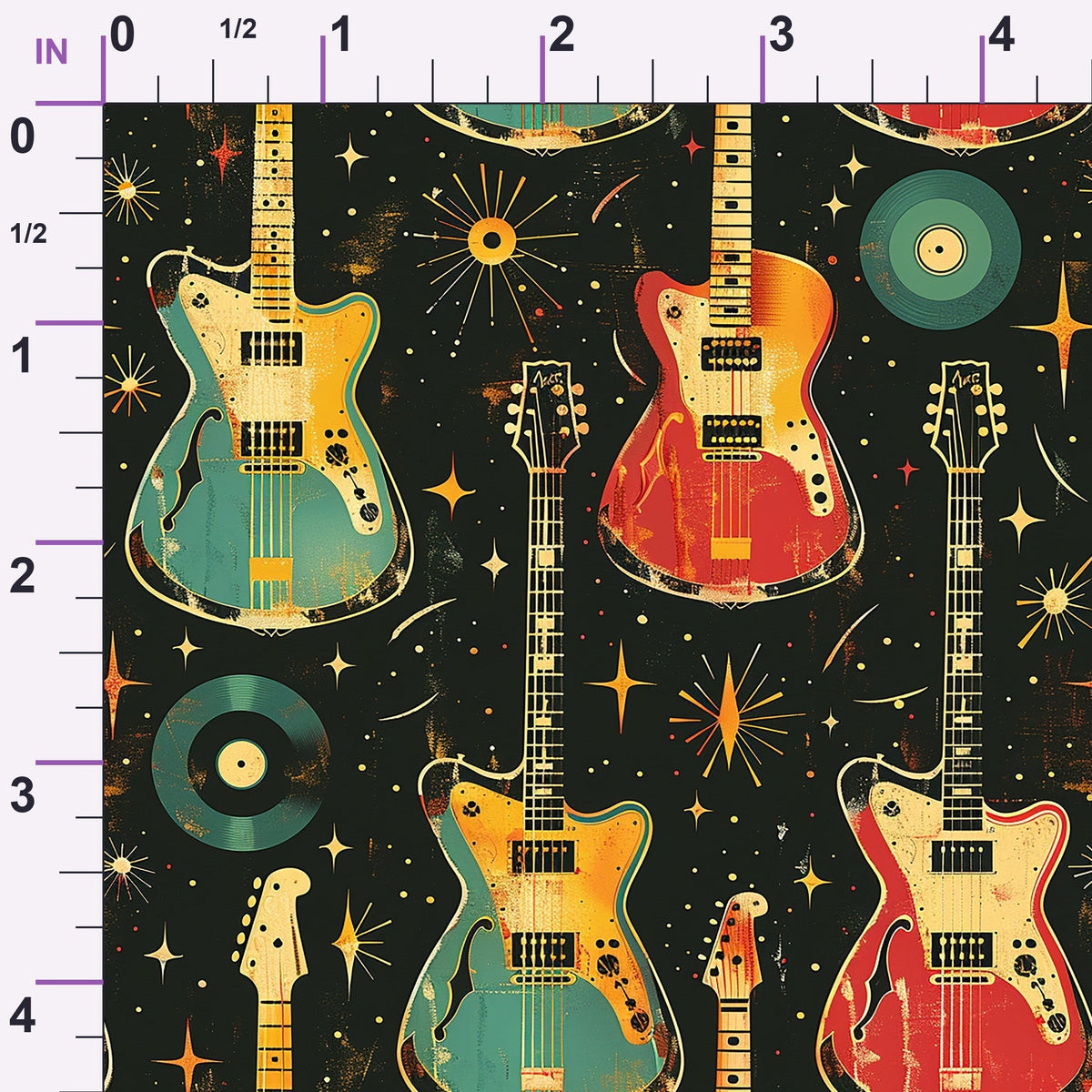 Jukebox Starlight Pattern 5 Minky Fabric