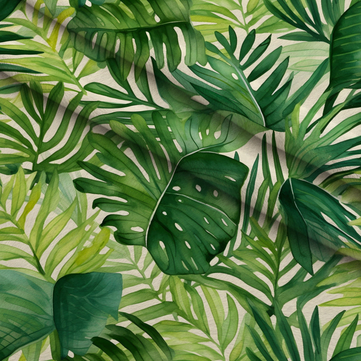 Jungle Leaves Pattern 1 Minky Fabric