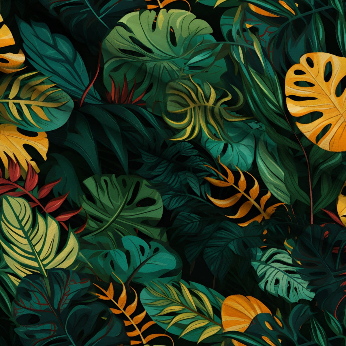 Jungle Leaves Pattern 3 Minky Fabric