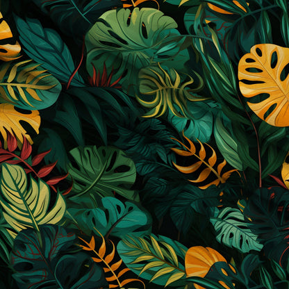 Jungle Leaves Pattern 3 Minky Fabric