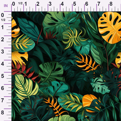Jungle Leaves Pattern 3 Minky Fabric