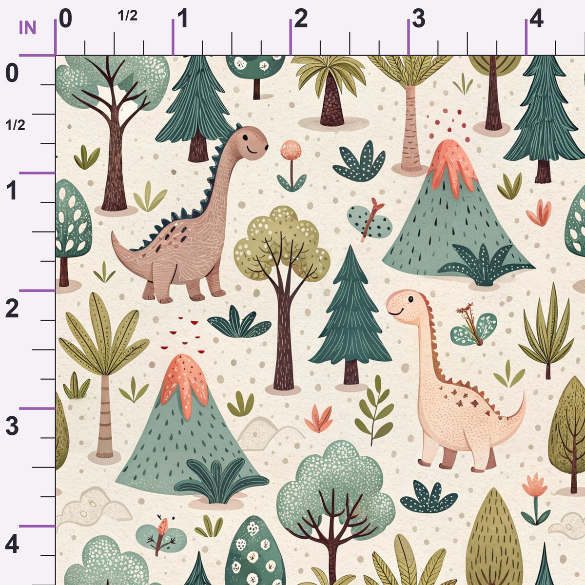 Jurassic Woodland Pattern 1 Minky Fabric