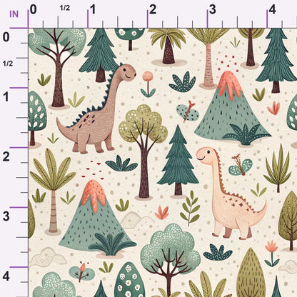 Jurassic Woodland Pattern 1 Minky Fabric