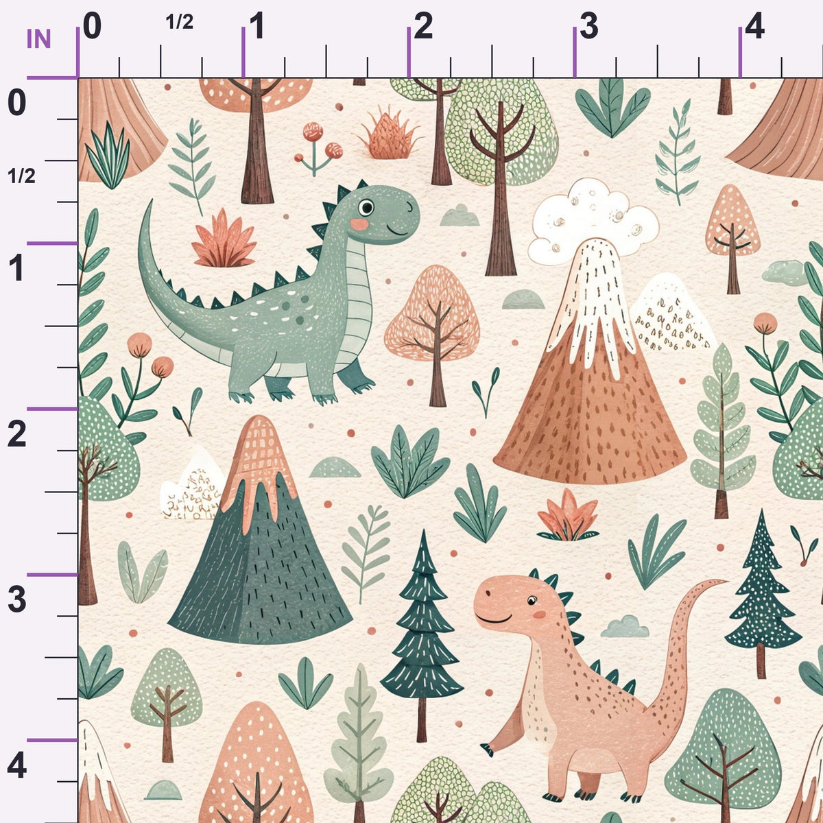 Jurassic Woodland Pattern 4 Minky Fabric
