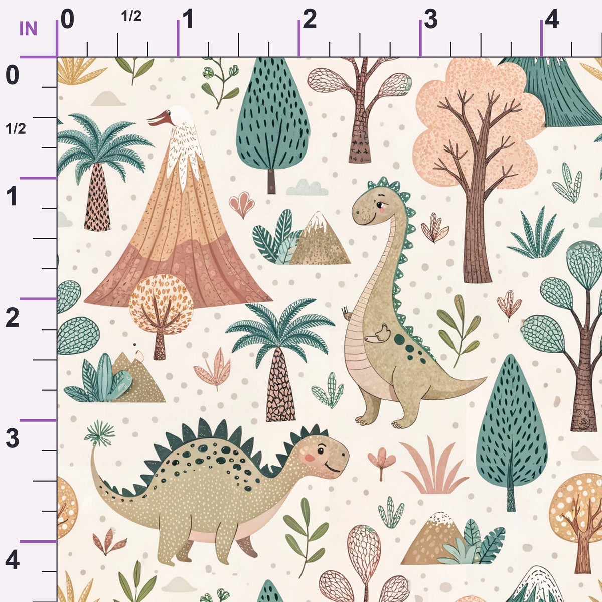 Jurassic Woodland Pattern 5 Minky Fabric