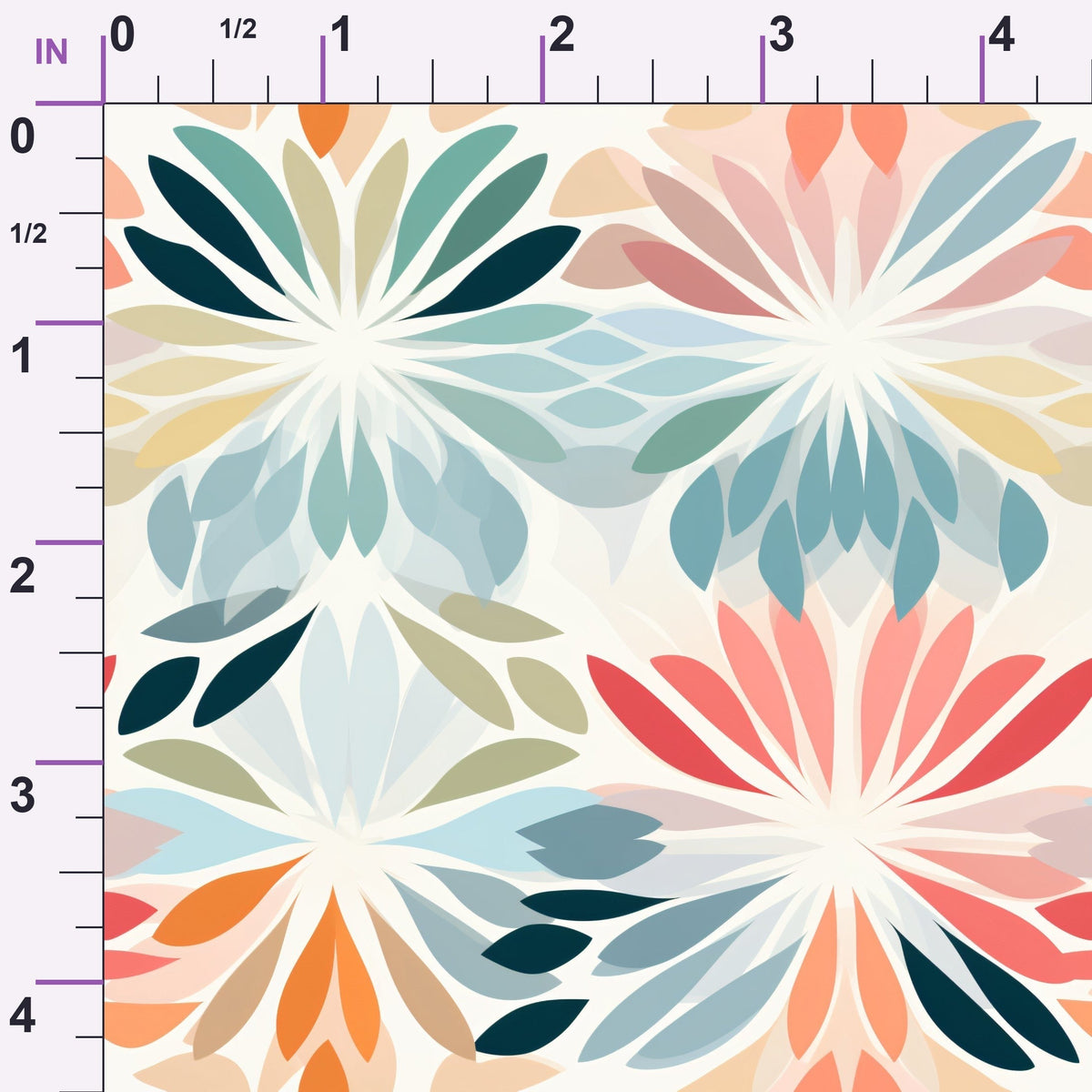 Kaleidoscope Blooms Pattern 1 Minky Fabric