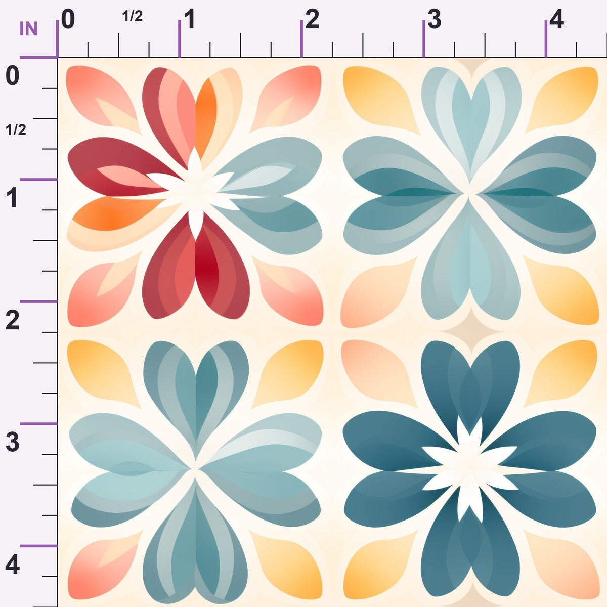Kaleidoscope Blooms Pattern 4 Minky Fabric