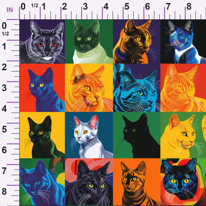 Kaleidoscope Kittens Pattern 1 Minky Fabric