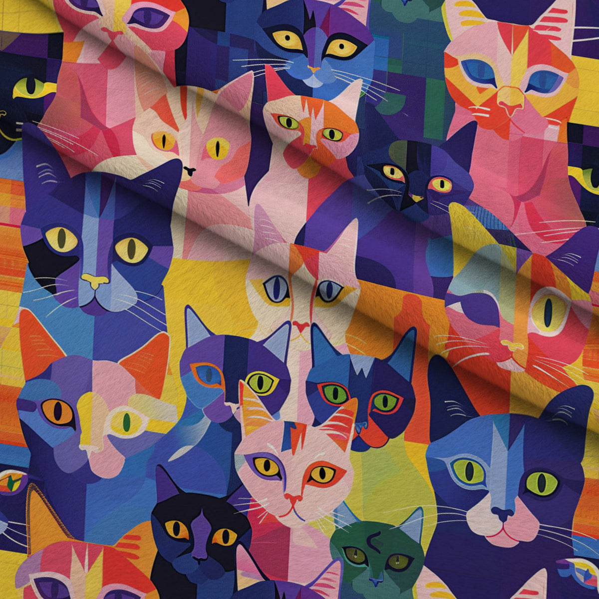 Kaleidoscope Kittens Pattern 15 Minky Fabric