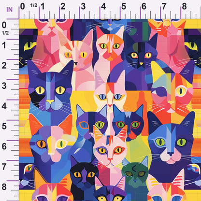 Kaleidoscope Kittens Pattern 15 Minky Fabric