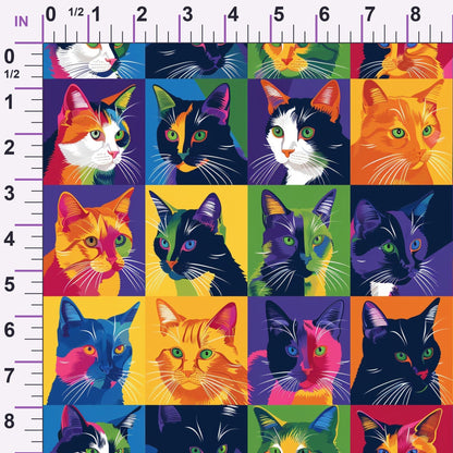 Kaleidoscope Kittens Pattern 2 Minky Fabric