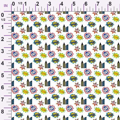 Kapow City Pattern 3 Minky Fabric