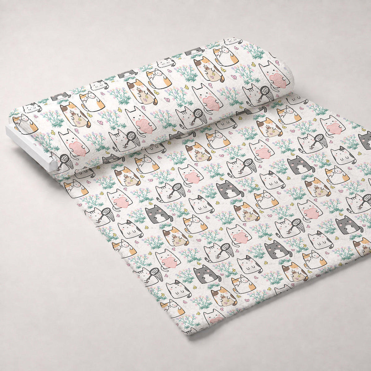 Kawaii Kitty Garden Pattern 14 Minky Fabric