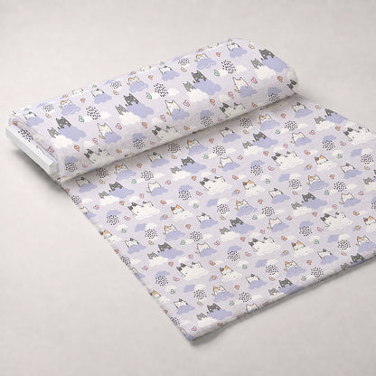 Kawaii Kitty Garden Pattern 4 Minky Fabric