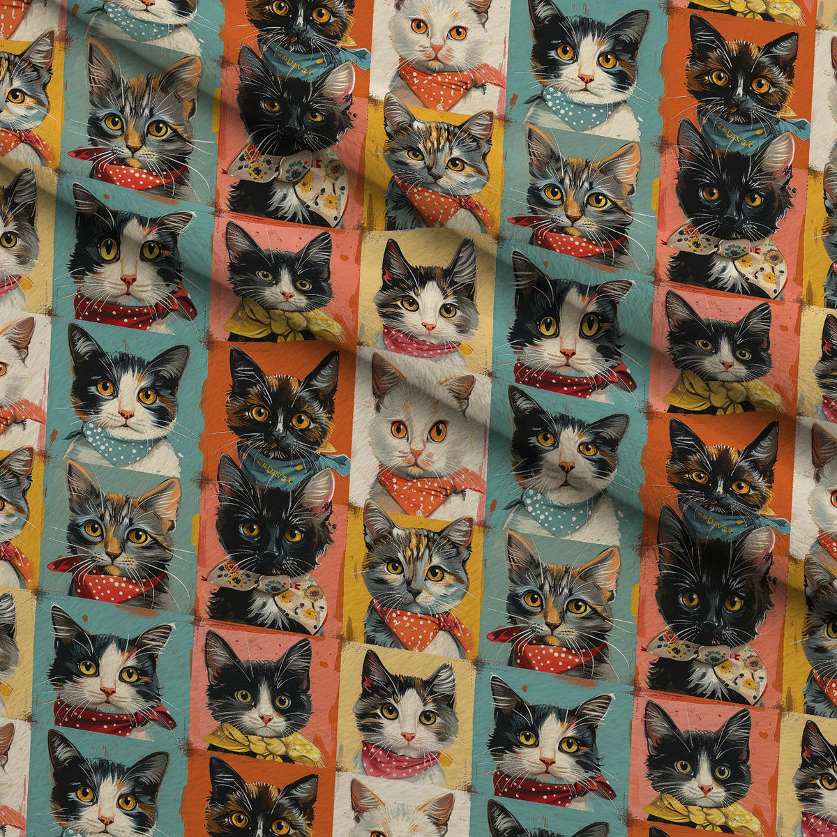 Kerchief Kittens Pattern 1 Minky Fabric