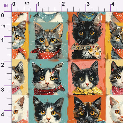 Kerchief Kittens Pattern 1 Minky Fabric
