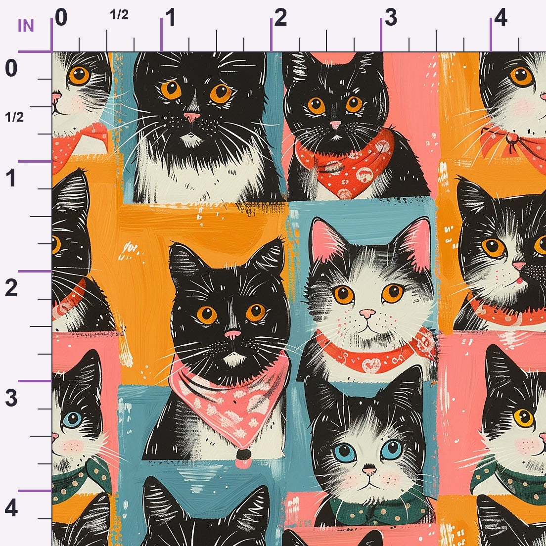 Kerchief Kittens Pattern 2 Minky Fabric