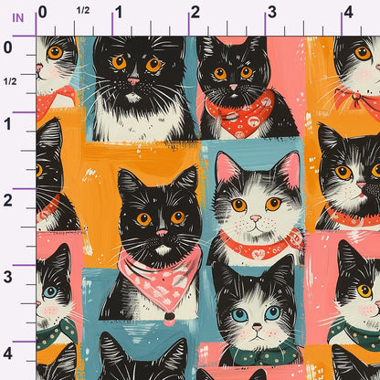 Kerchief Kittens Pattern 2 Minky Fabric