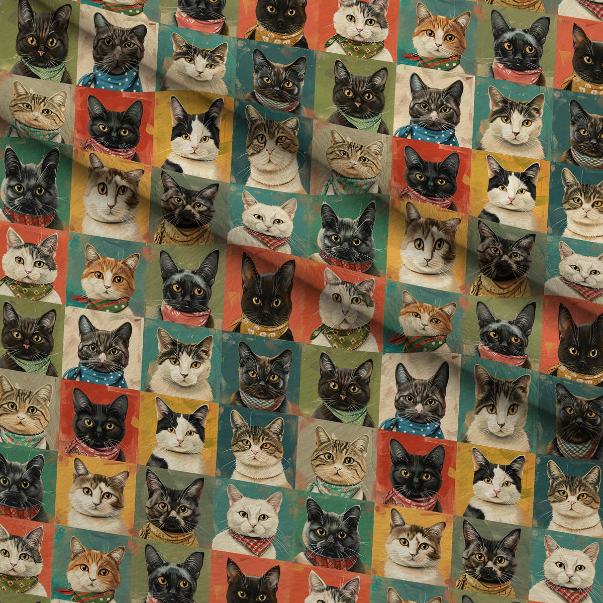 Kerchief Kittens Pattern 3 Minky Fabric